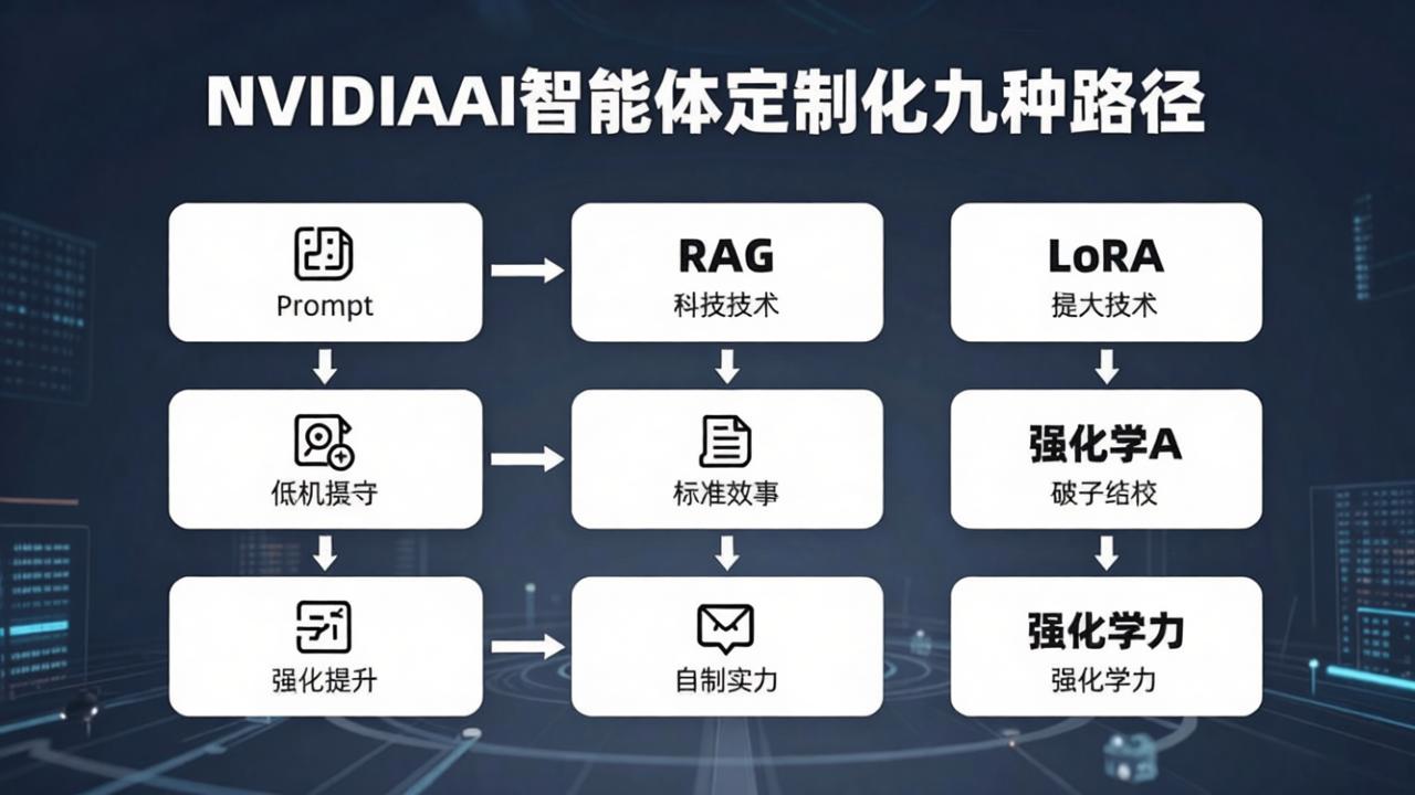 NVIDIA 详解 AI 智能体定制化：从 Prompt、RAG 到 LoRA 与强化学习的九种路径